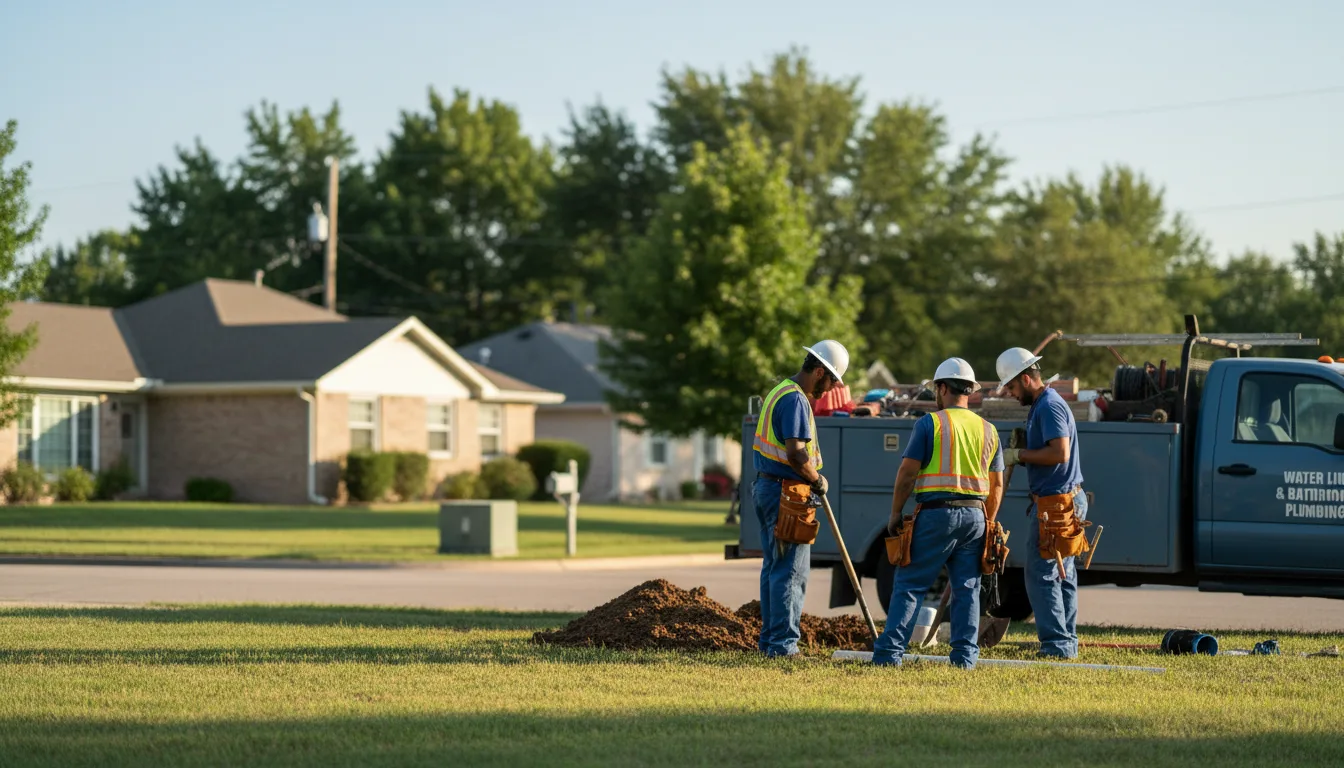 Residential water line and bathroom plumbing service in Columbus, TX